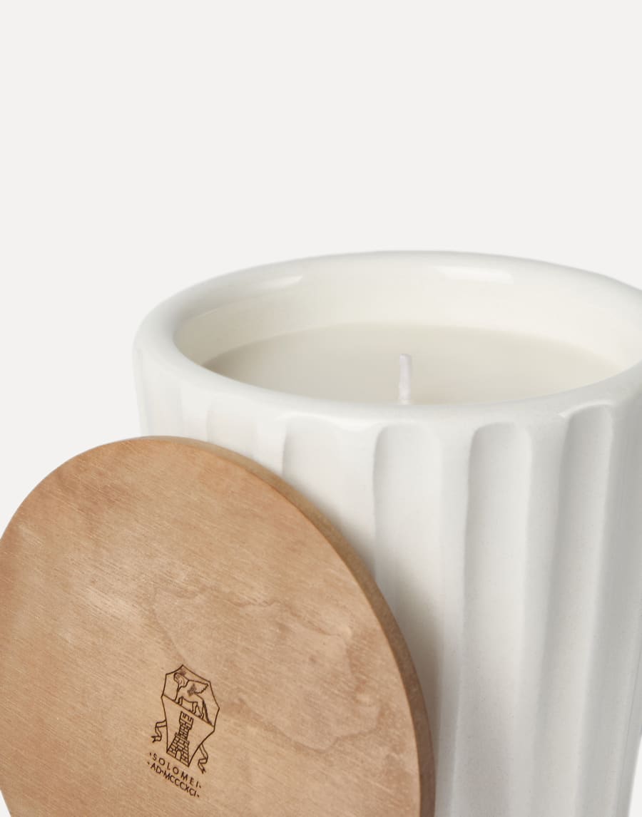 Candle with walnut wood lid Milk Lifestyle - Brunello Cucinelli