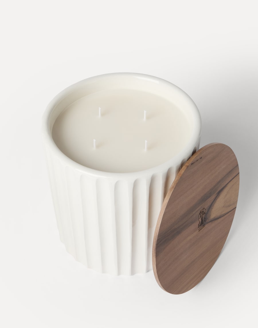 Large candle with walnut wood lid Milk Lifestyle - Brunello Cucinelli