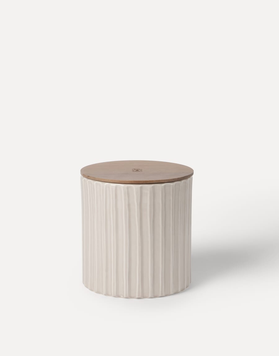 Large candle with walnut wood lid Beige Lifestyle - Brunello Cucinelli