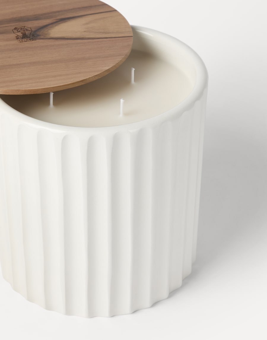 Large candle with walnut wood lid Milk Lifestyle - Brunello Cucinelli