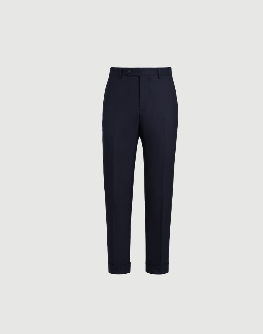 Lightweight cashmere trousers Navy Blue Man - Brunello Cucinelli