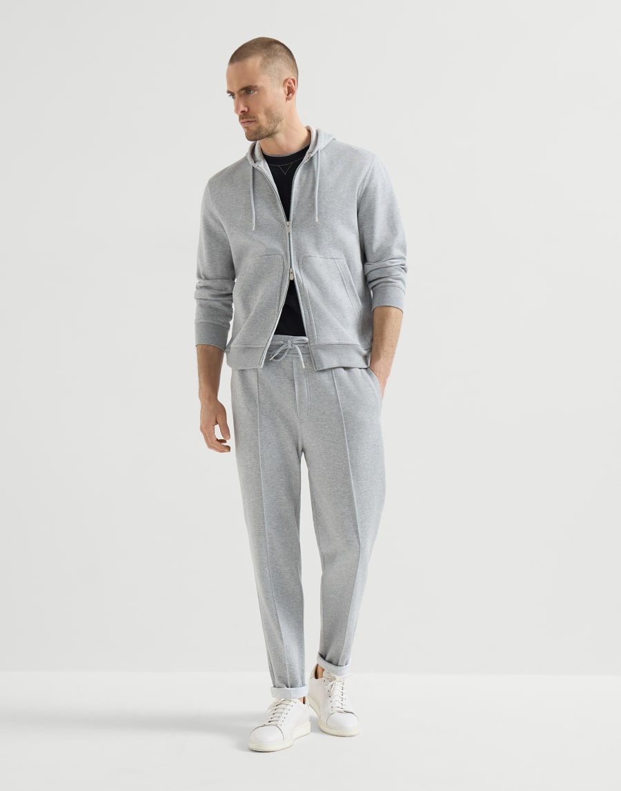 T-shirt with faux-layering Black Man - Brunello Cucinelli