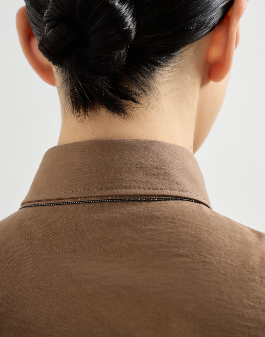 Vestido camisero de sarga Texture Marrón Mujer - Brunello Cucinelli