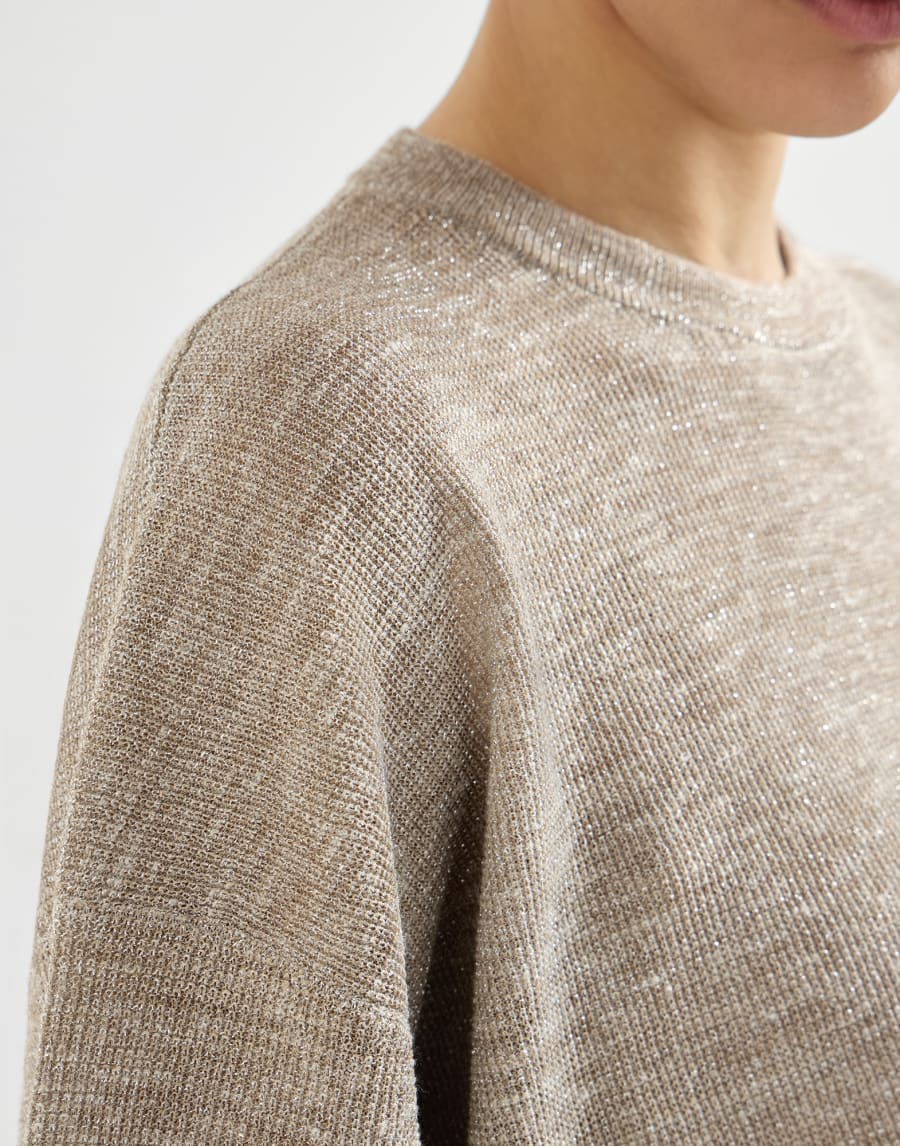Sparkling linen sweater Beige Woman - Brunello Cucinelli