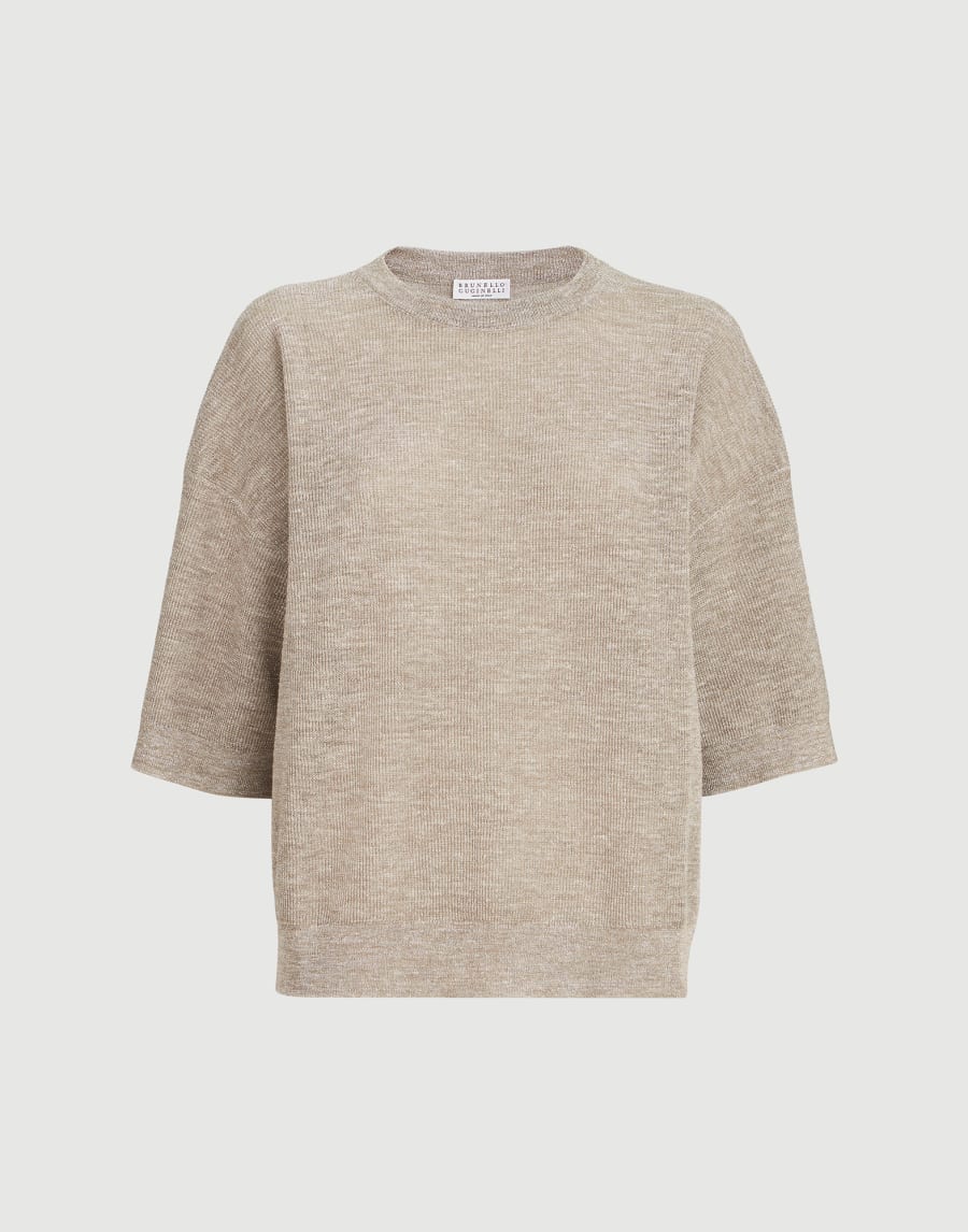 Sparkling linen sweater Beige Woman - Brunello Cucinelli