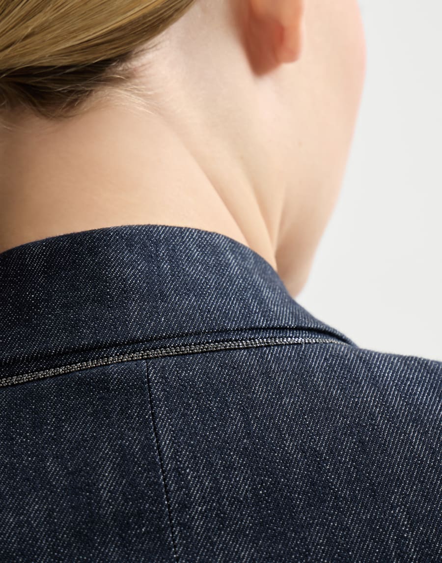 Blazer aus Twill in Denim-Optik Dunkles Jeansblau Damen - Brunello Cucinelli