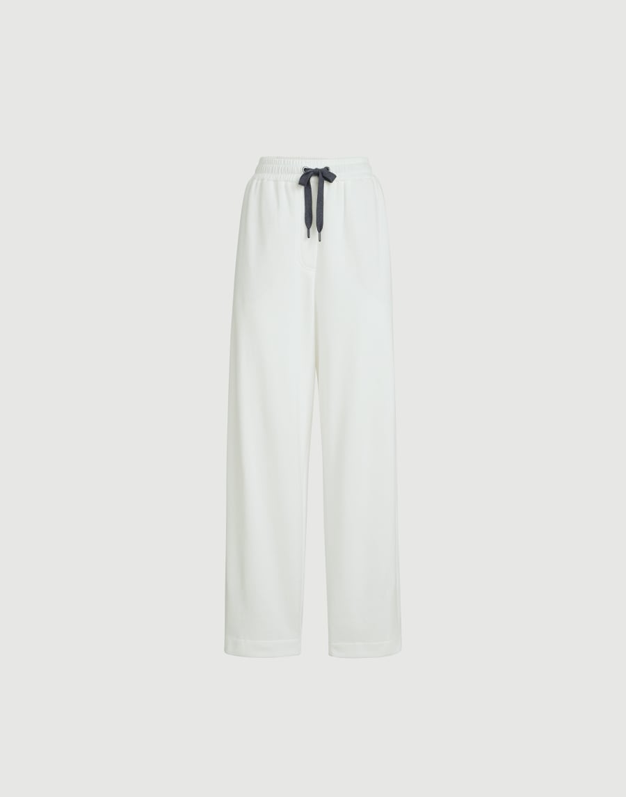 Pique Track trousers White Woman - Brunello Cucinelli