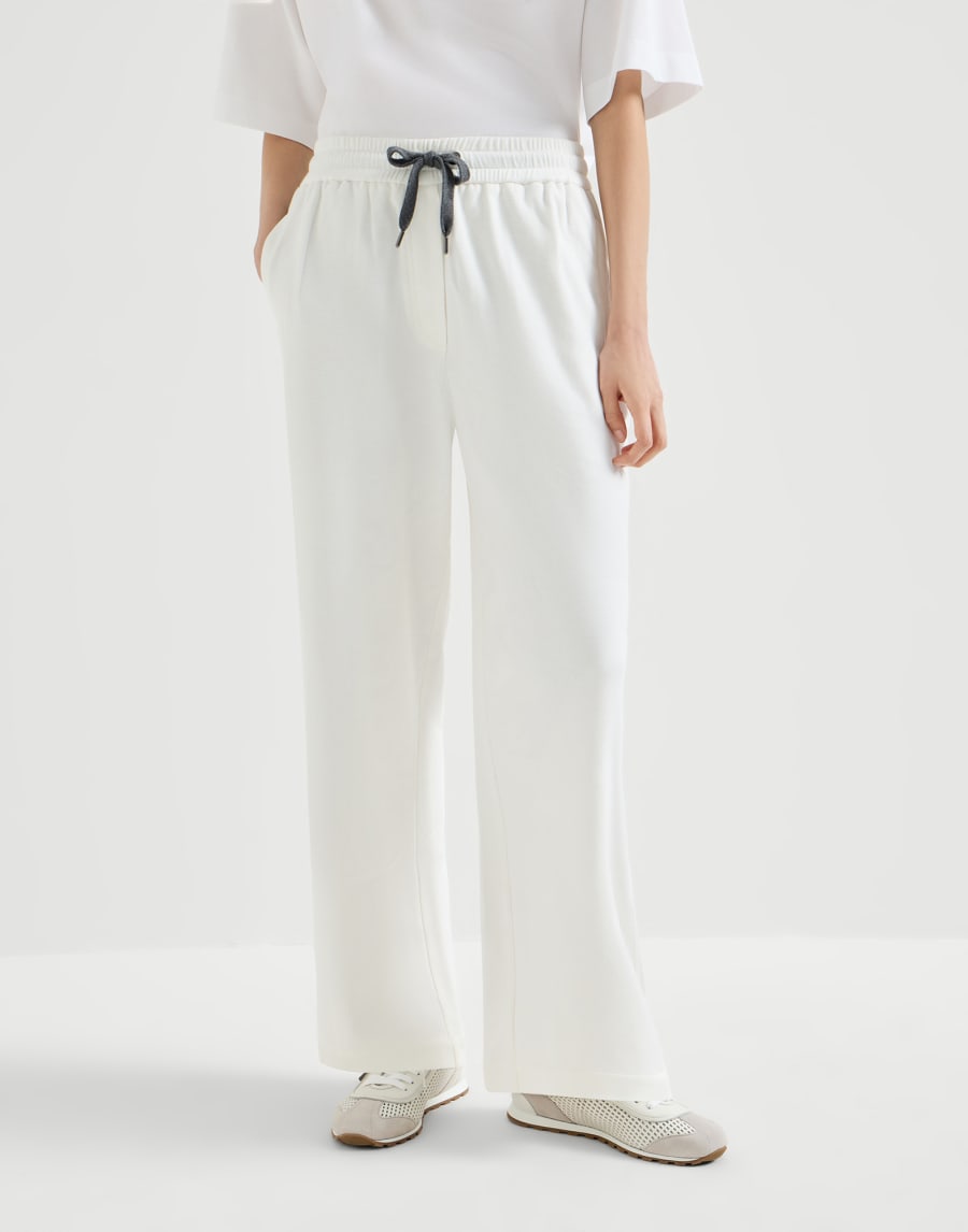 Pique Track trousers White Woman - Brunello Cucinelli