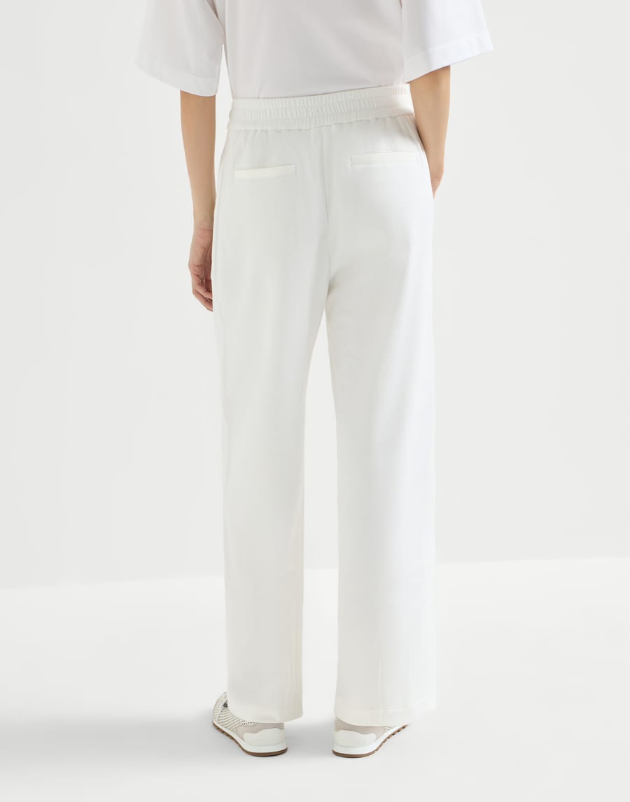 Pique Track trousers White Woman - Brunello Cucinelli