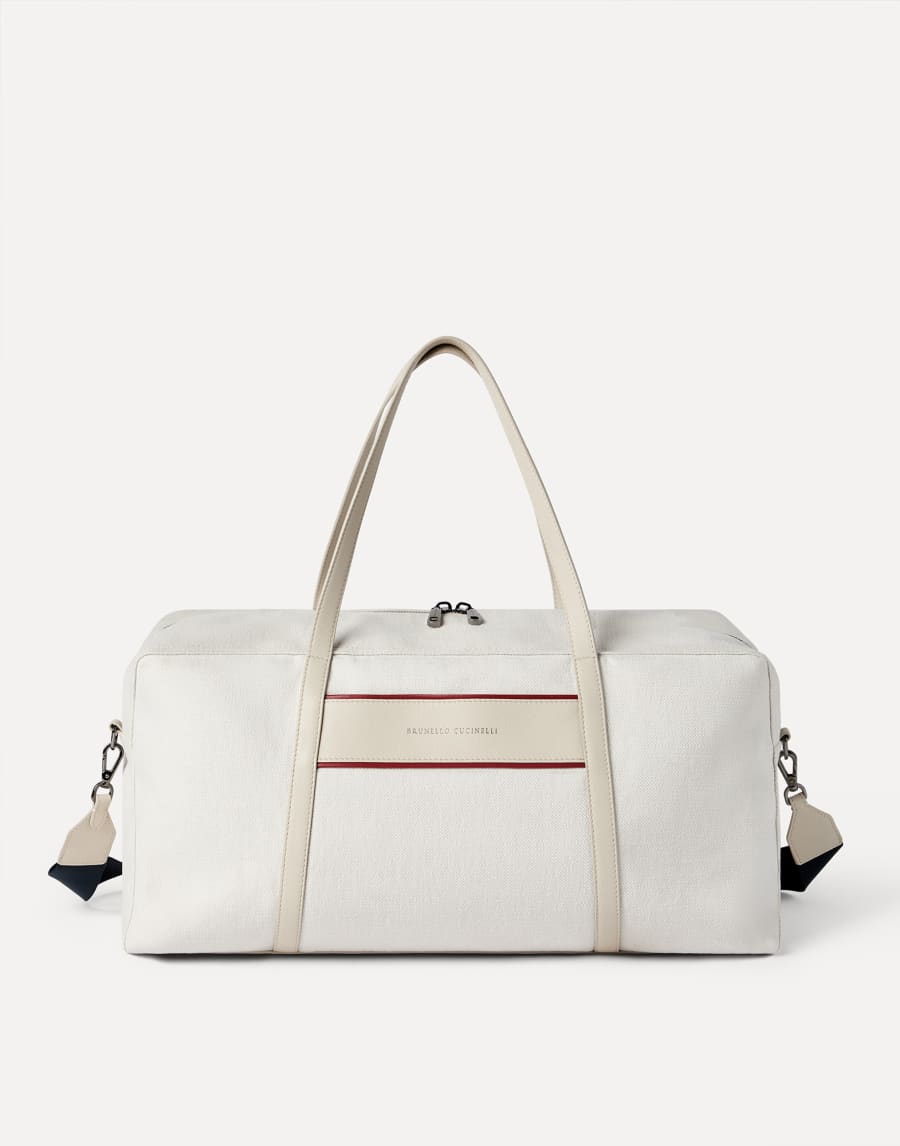 Canvas bag with logo Silver Woman - Brunello Cucinelli