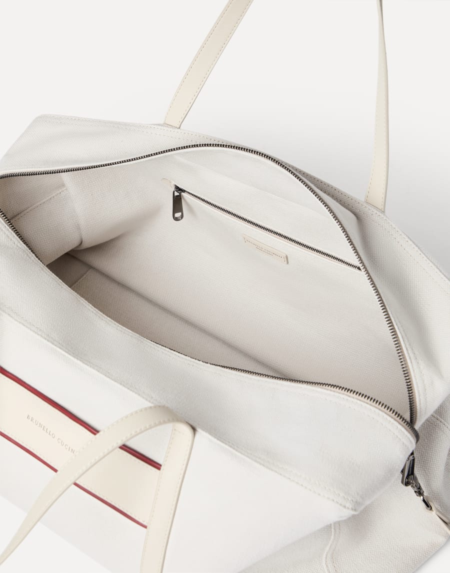 Canvas bag with logo Silver Woman - Brunello Cucinelli