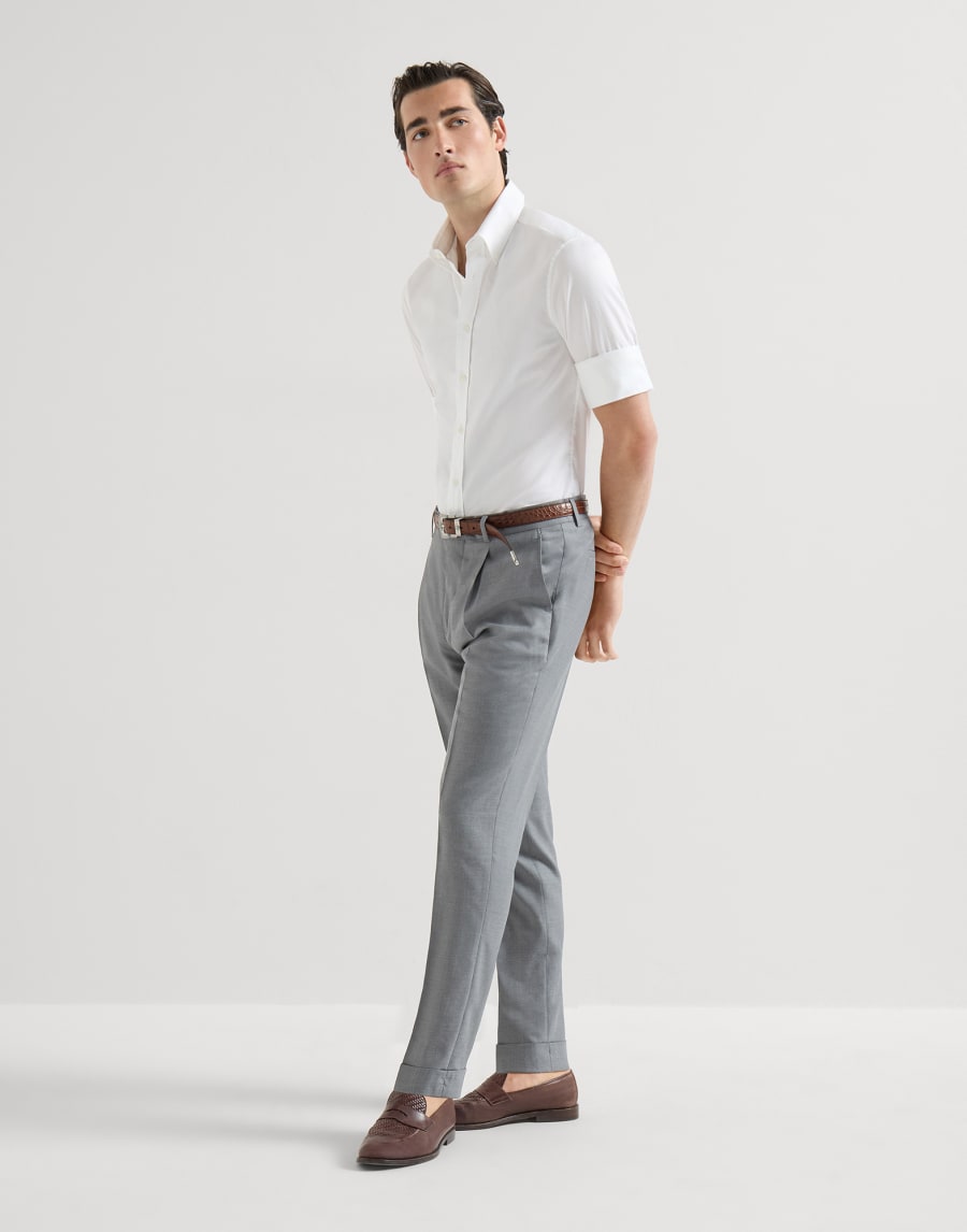 Hopsack trousers Grey Man - Brunello Cucinelli