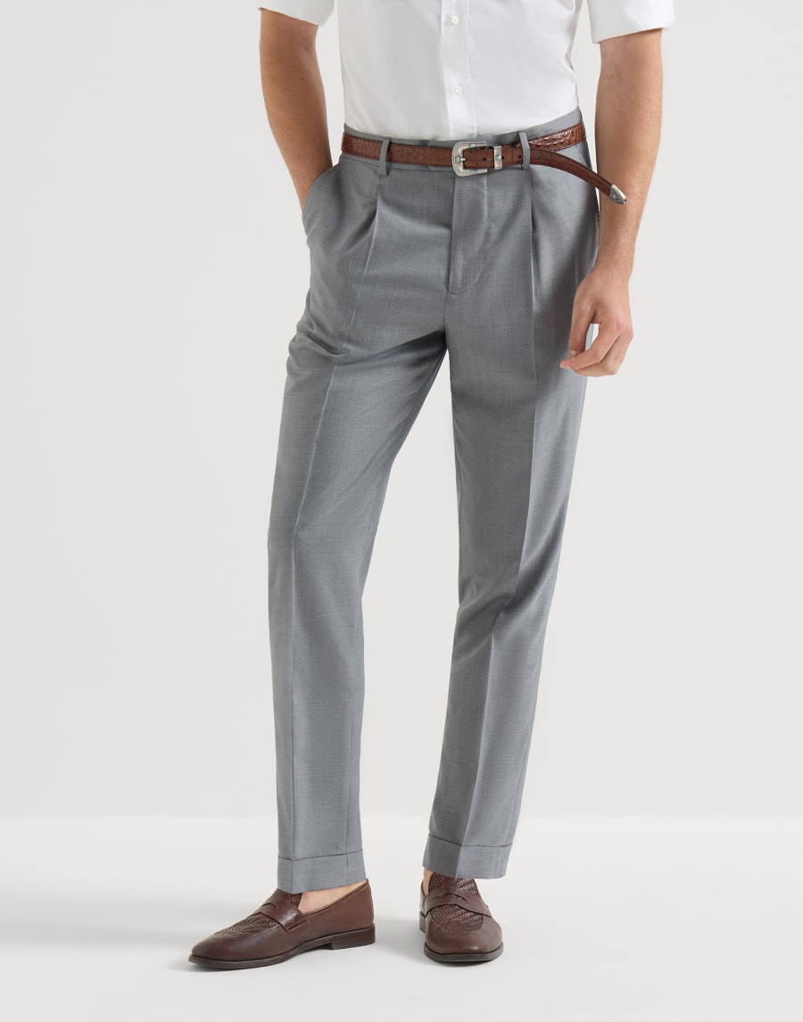 Hopsack trousers Grey Man - Brunello Cucinelli