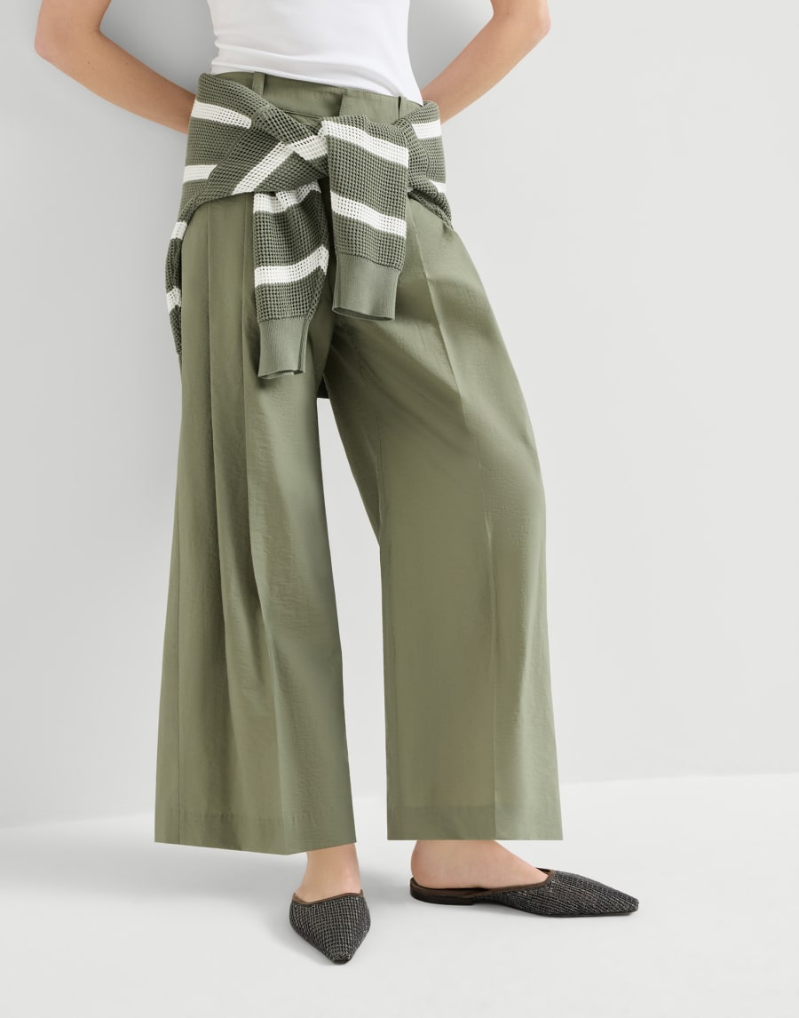 A字型裤装 绿色 女款 - Brunello Cucinelli