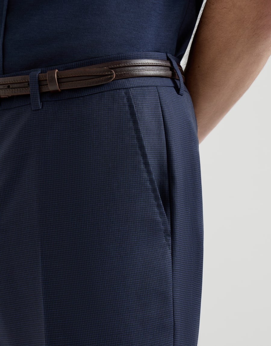 Houndstooth trousers Navy Blue Man - Brunello Cucinelli