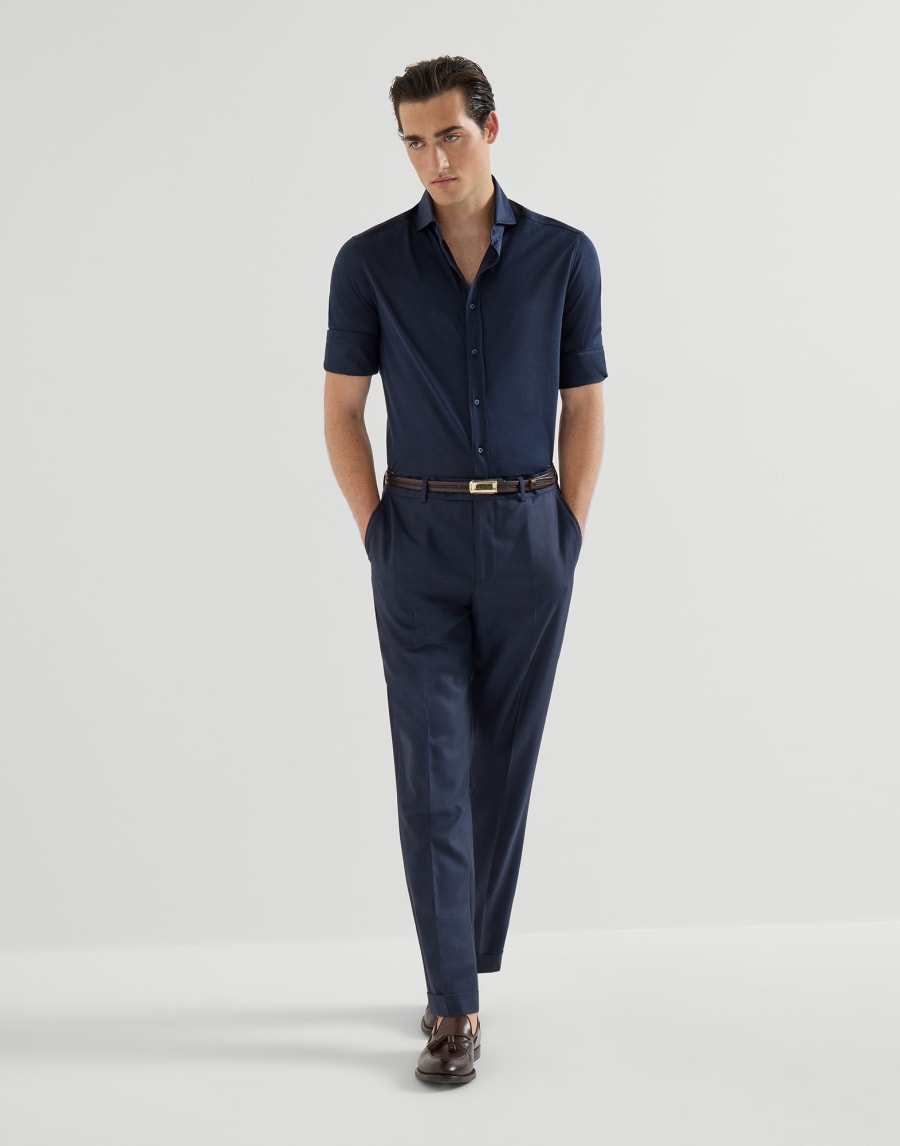 Houndstooth trousers Navy Blue Man - Brunello Cucinelli