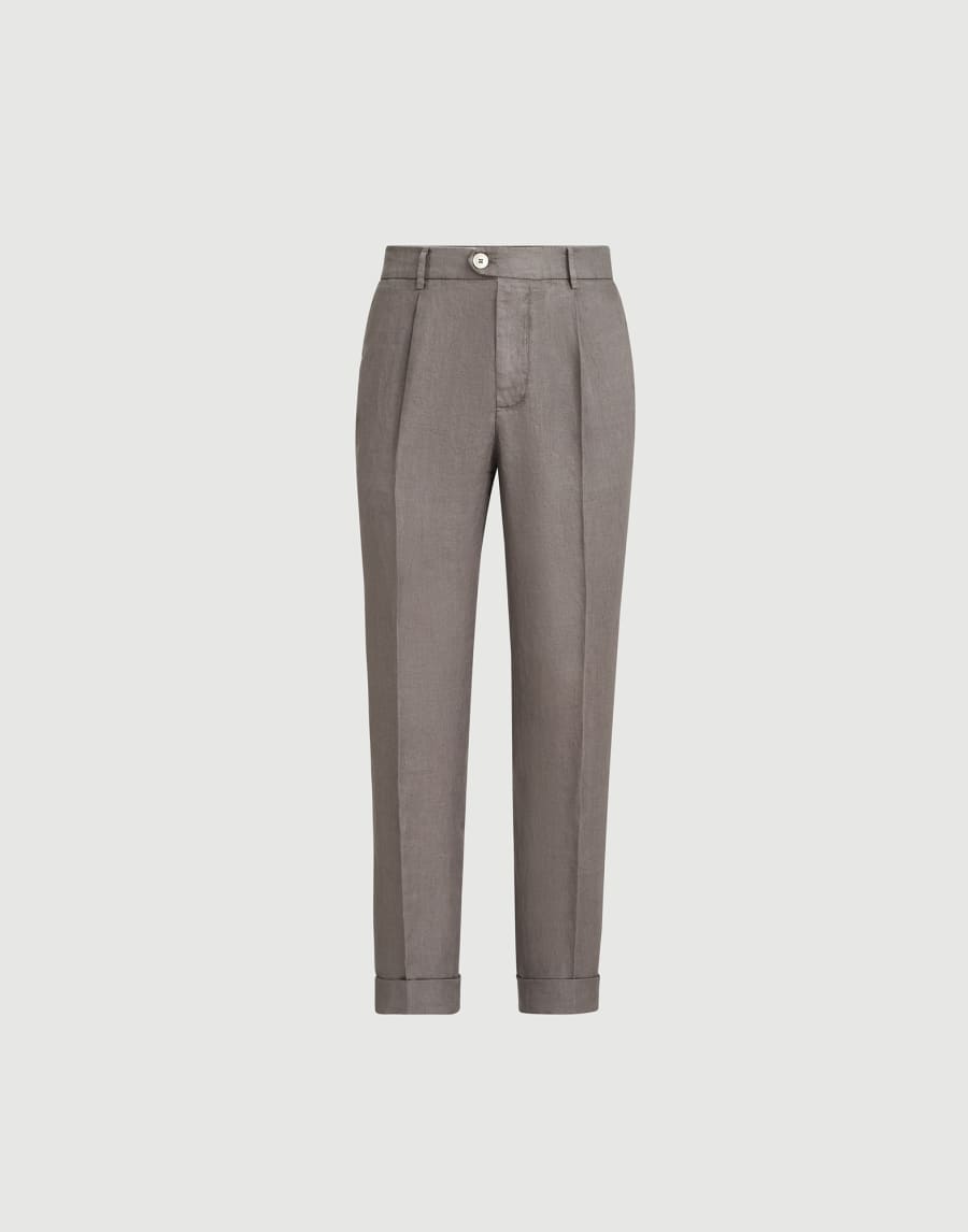 Gabardine garment dyed trousers Hazelnut Man - Brunello Cucinelli