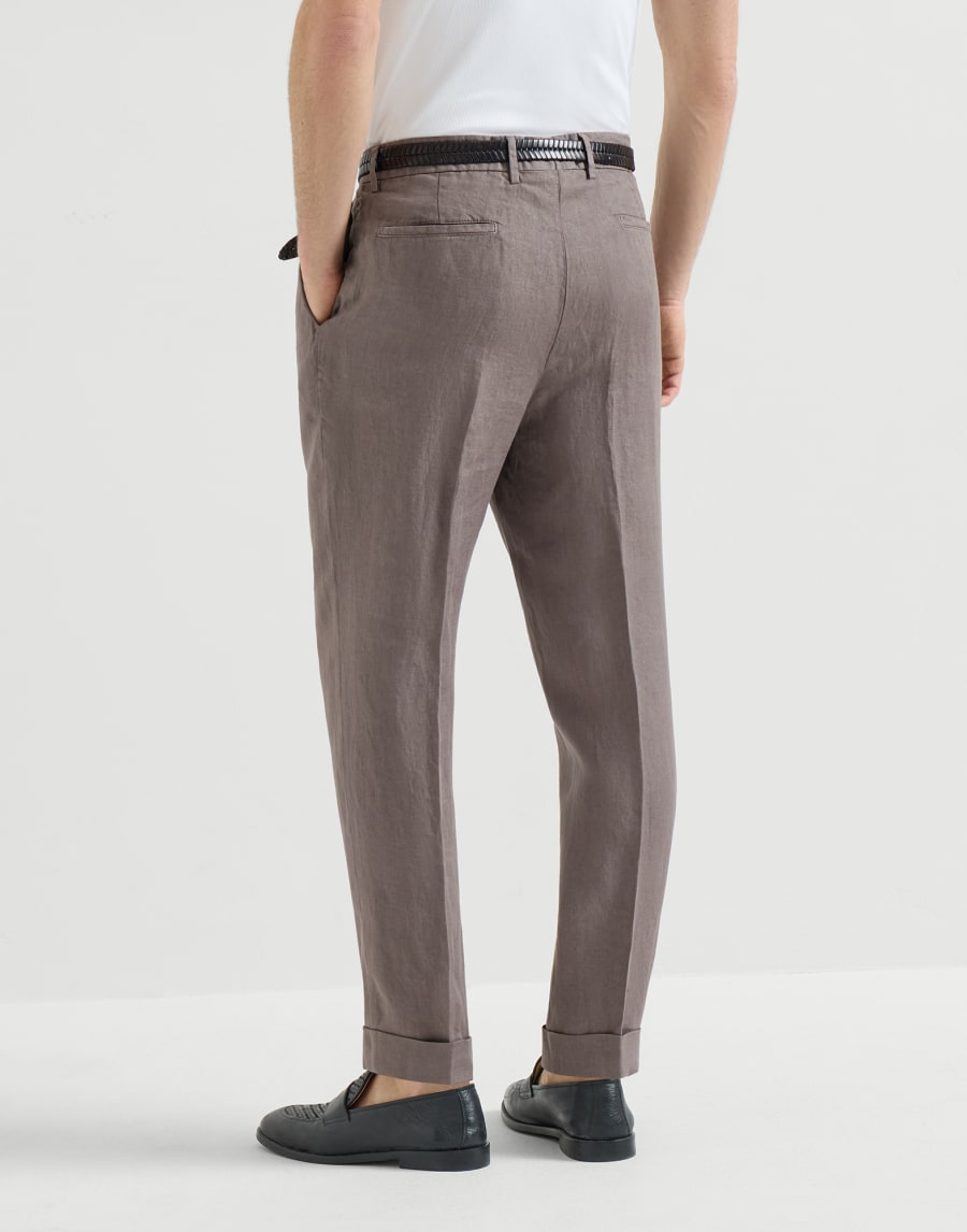 Gabardine garment dyed trousers Hazelnut Man - Brunello Cucinelli