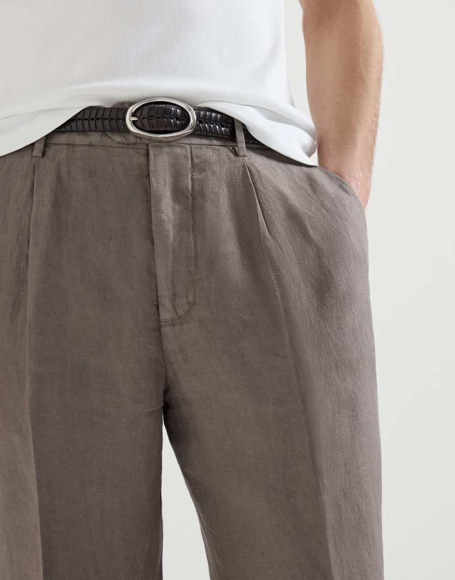 Gabardine garment dyed trousers Hazelnut Man - Brunello Cucinelli