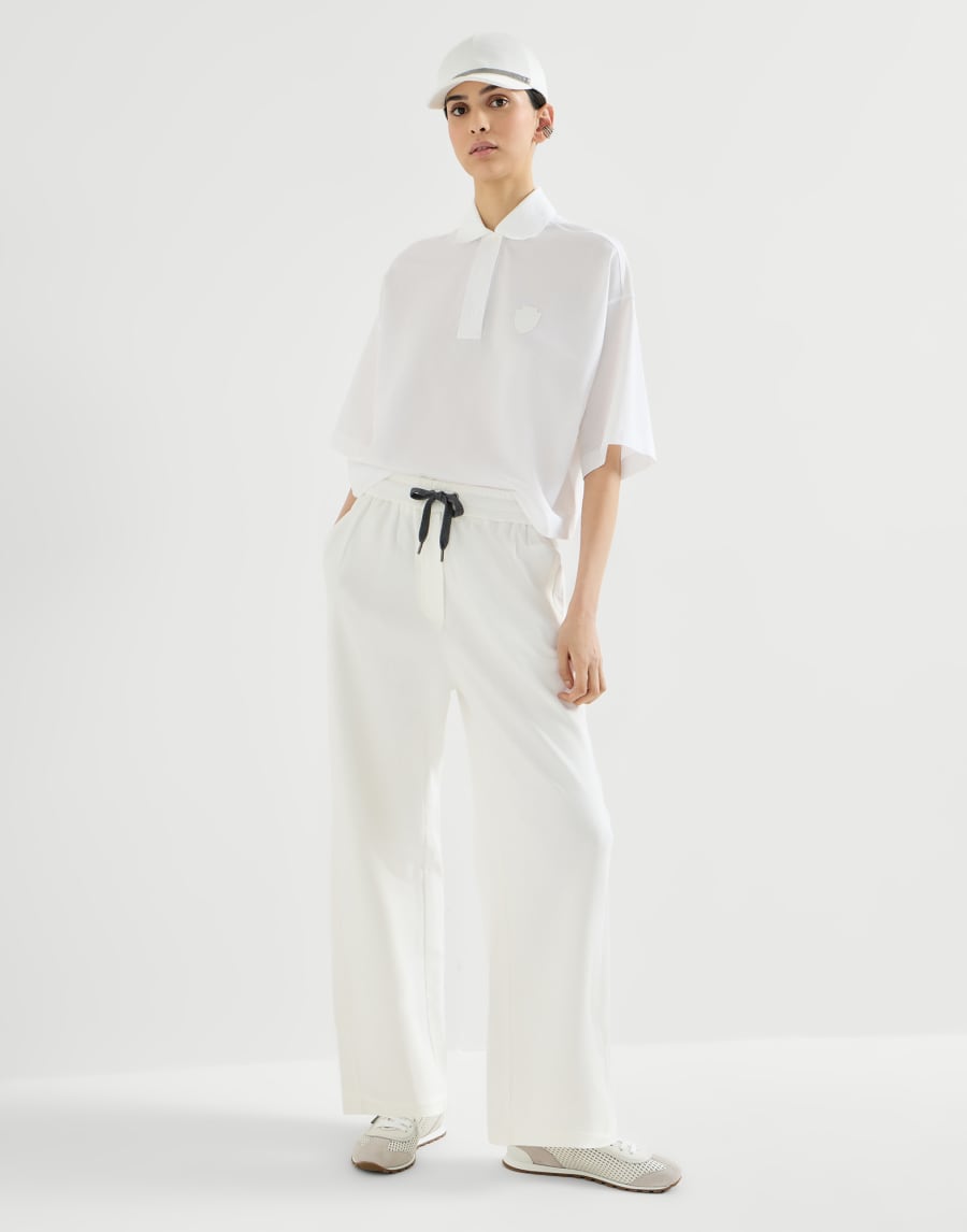 Pique Track trousers White Woman - Brunello Cucinelli