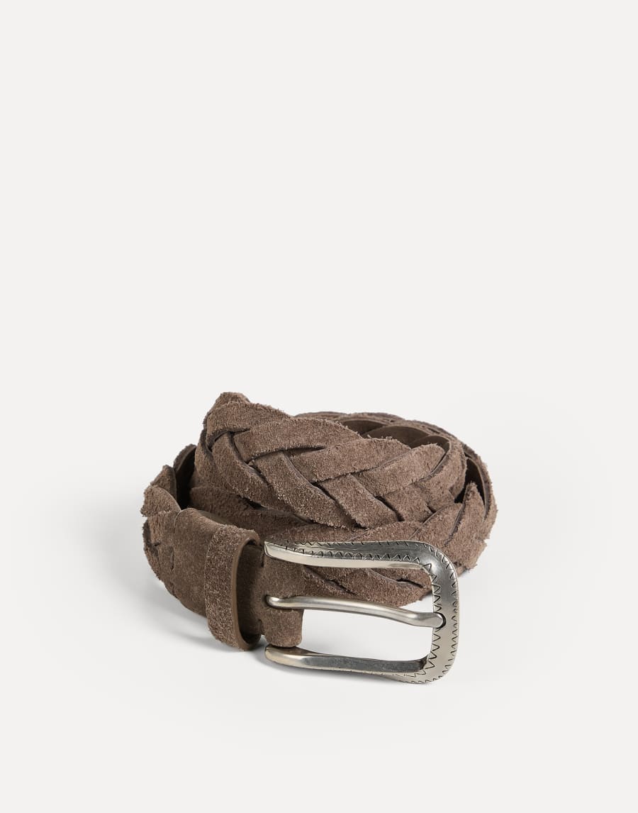 Ceinture en daim tressé Marron Clair Garçon - Brunello Cucinelli