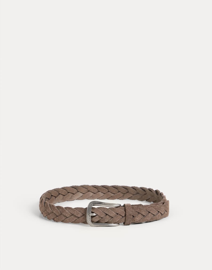 Ceinture en daim tressé Marron Clair Garçon - Brunello Cucinelli