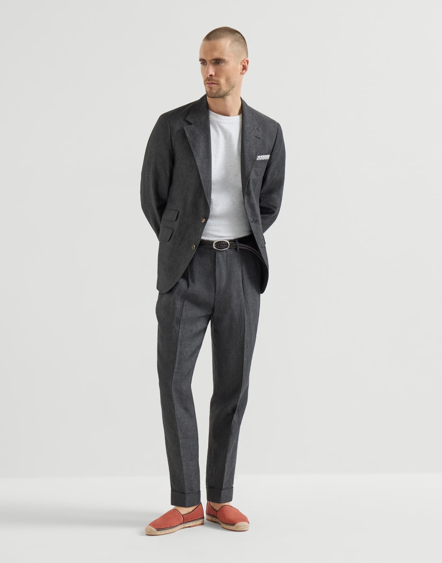 Espadrilles en cuir de veau Brun Foncé Homme - Brunello Cucinelli