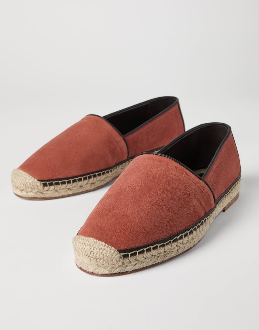 Espadrilles en cuir de veau Brun Foncé Homme - Brunello Cucinelli