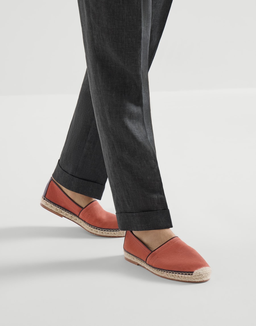 Espadrilles en cuir de veau Brun Foncé Homme - Brunello Cucinelli