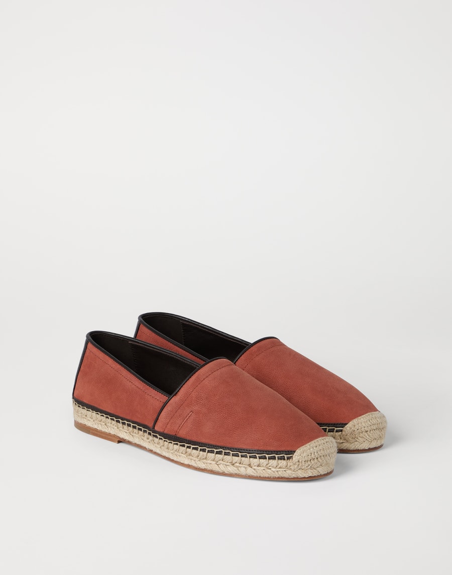 Espadrilles en cuir de veau Brun Foncé Homme - Brunello Cucinelli