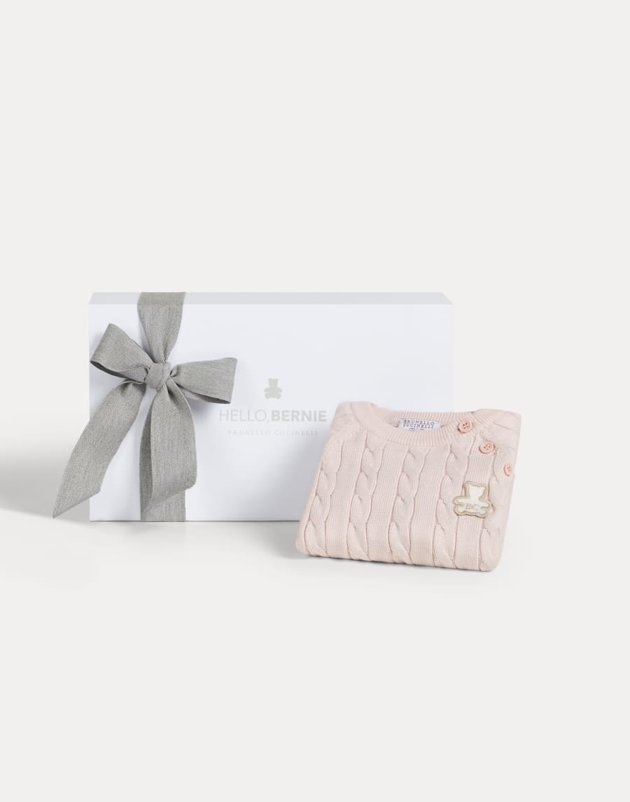 Jersey Baby Bernie de algodón trenzado Arena Bebé - Brunello Cucinelli