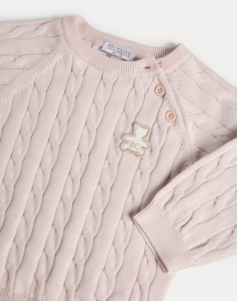 Jersey Baby Bernie de algodón trenzado Arena Bebé - Brunello Cucinelli