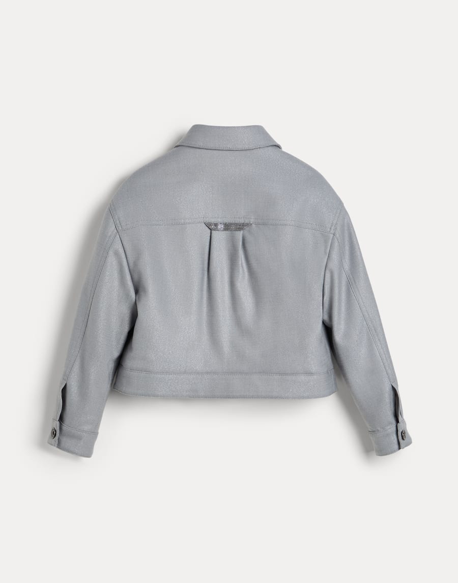 Sparkling outerwear jacket with monili Grey Girls - Brunello Cucinelli
