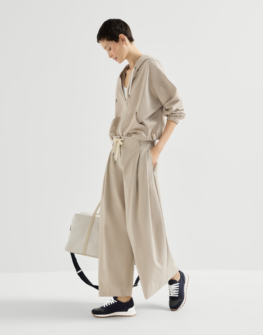 Sneakers aus Stoff mit Monili Blau Damen - Brunello Cucinelli