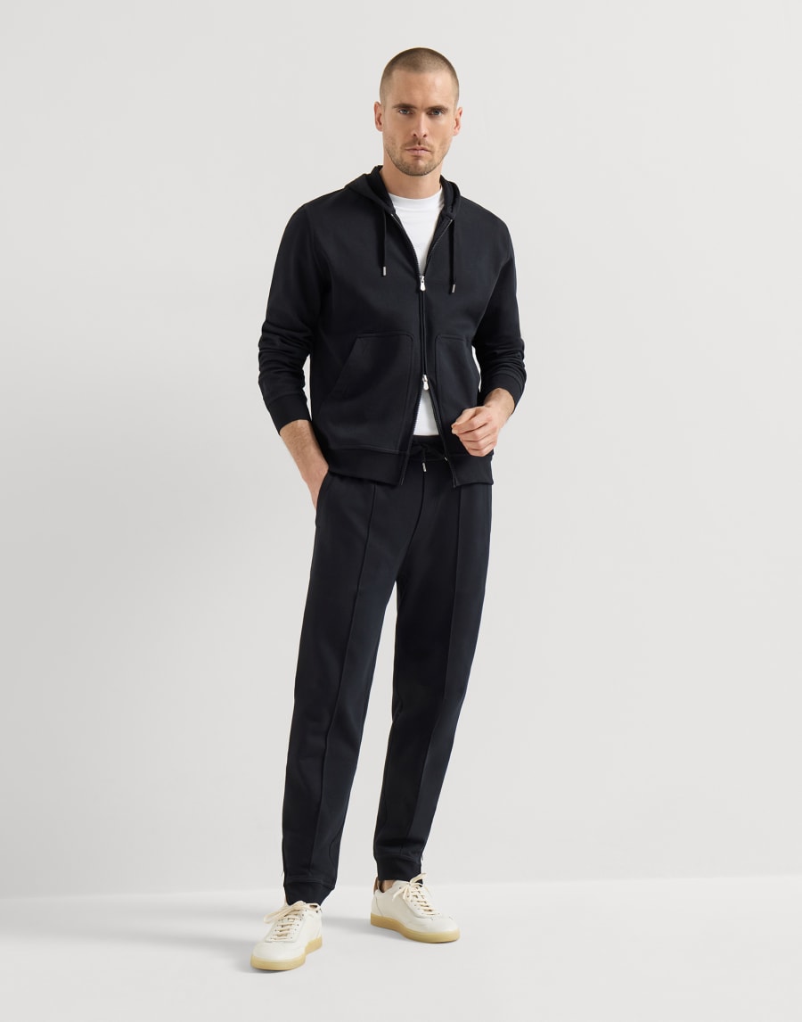 Hooded zip-up sweatshirt Black Man - Brunello Cucinelli