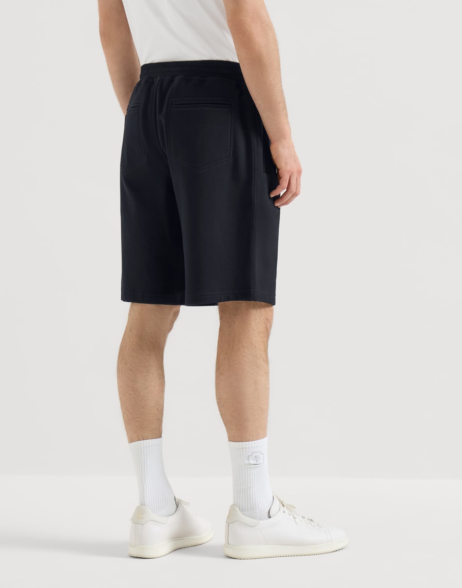 French terry Bermuda shorts Black Man - Brunello Cucinelli