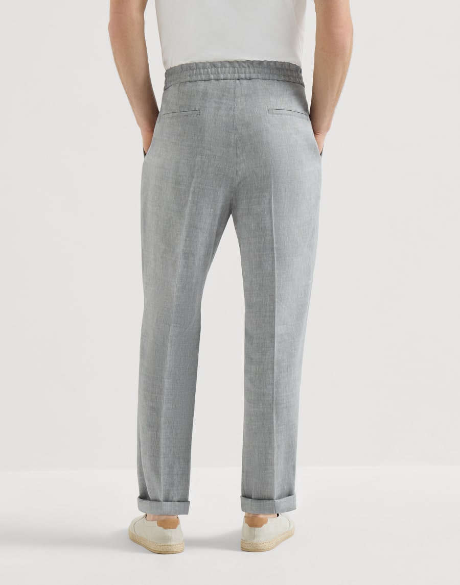 Trousers with drawstring and double pleats Medium Grey Man - Brunello Cucinelli