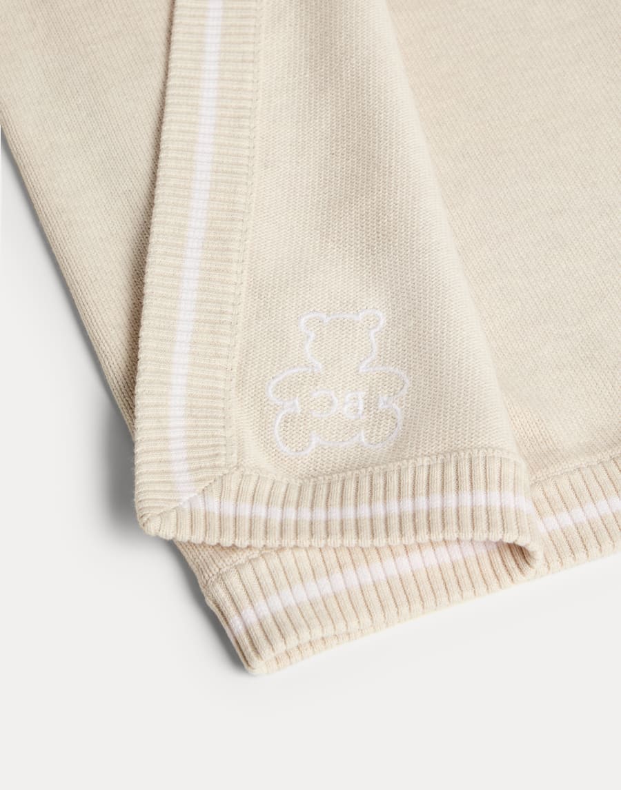 伯尼小熊幼童棉针织毯 燕麦色 幼童 - Brunello Cucinelli