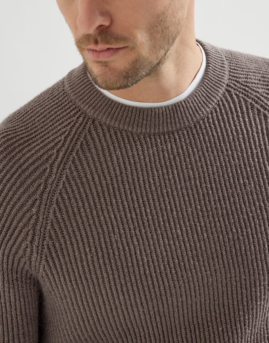 English Rib knit sweater Hazelnut Man - Brunello Cucinelli
