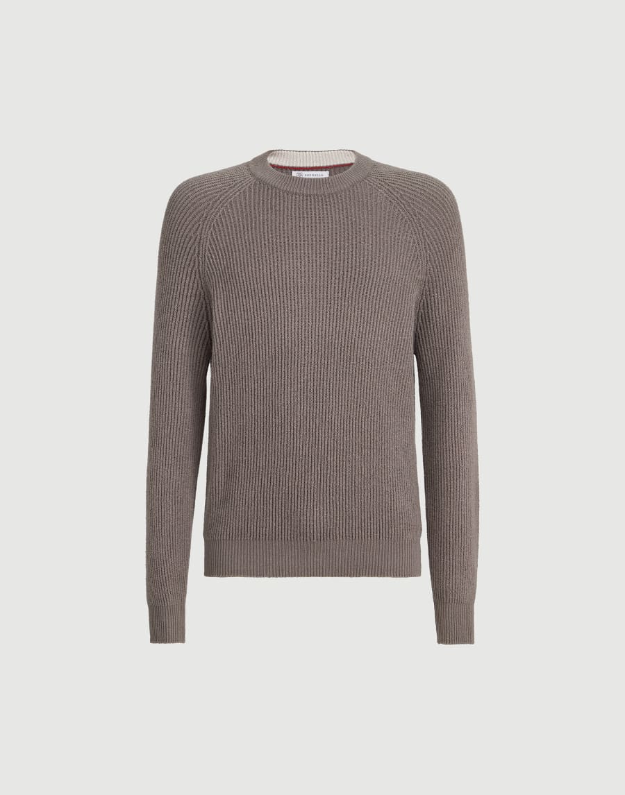 English Rib knit sweater Hazelnut Man - Brunello Cucinelli