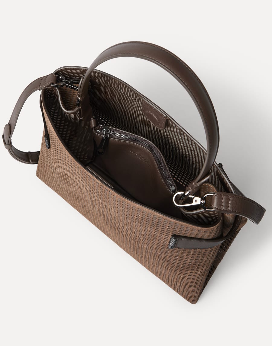 Essence 皮质手挽包 棕色 女款 - Brunello Cucinelli