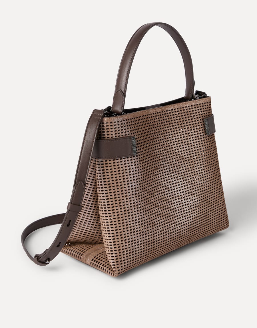 Essence 皮质手挽包 棕色 女款 - Brunello Cucinelli