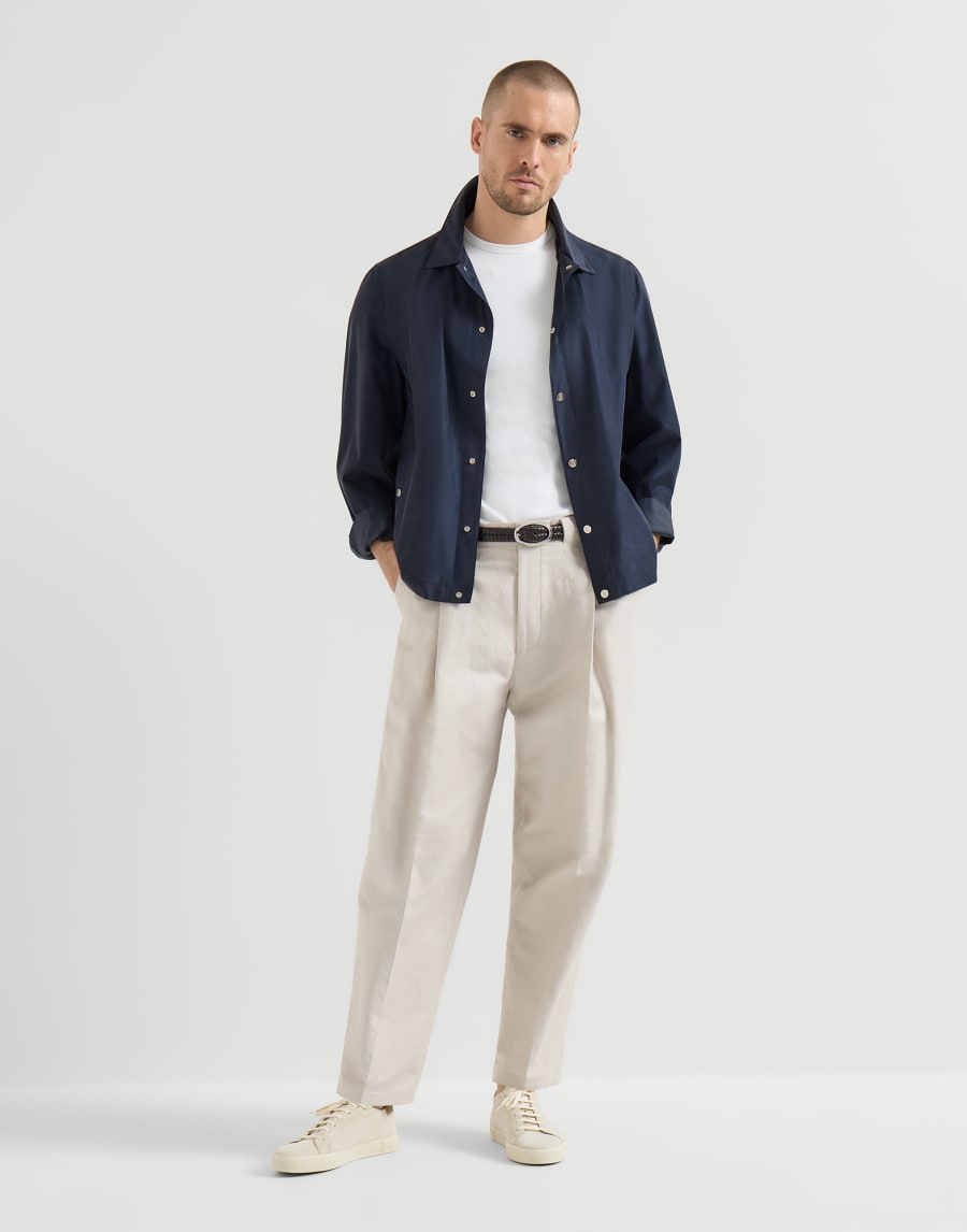 真丝短夹克 蓝色 男款 - Brunello Cucinelli