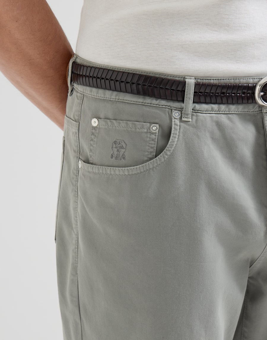 ガーメントダイ ギャバジン トラウザーズ カーキ メンズ - Brunello Cucinelli