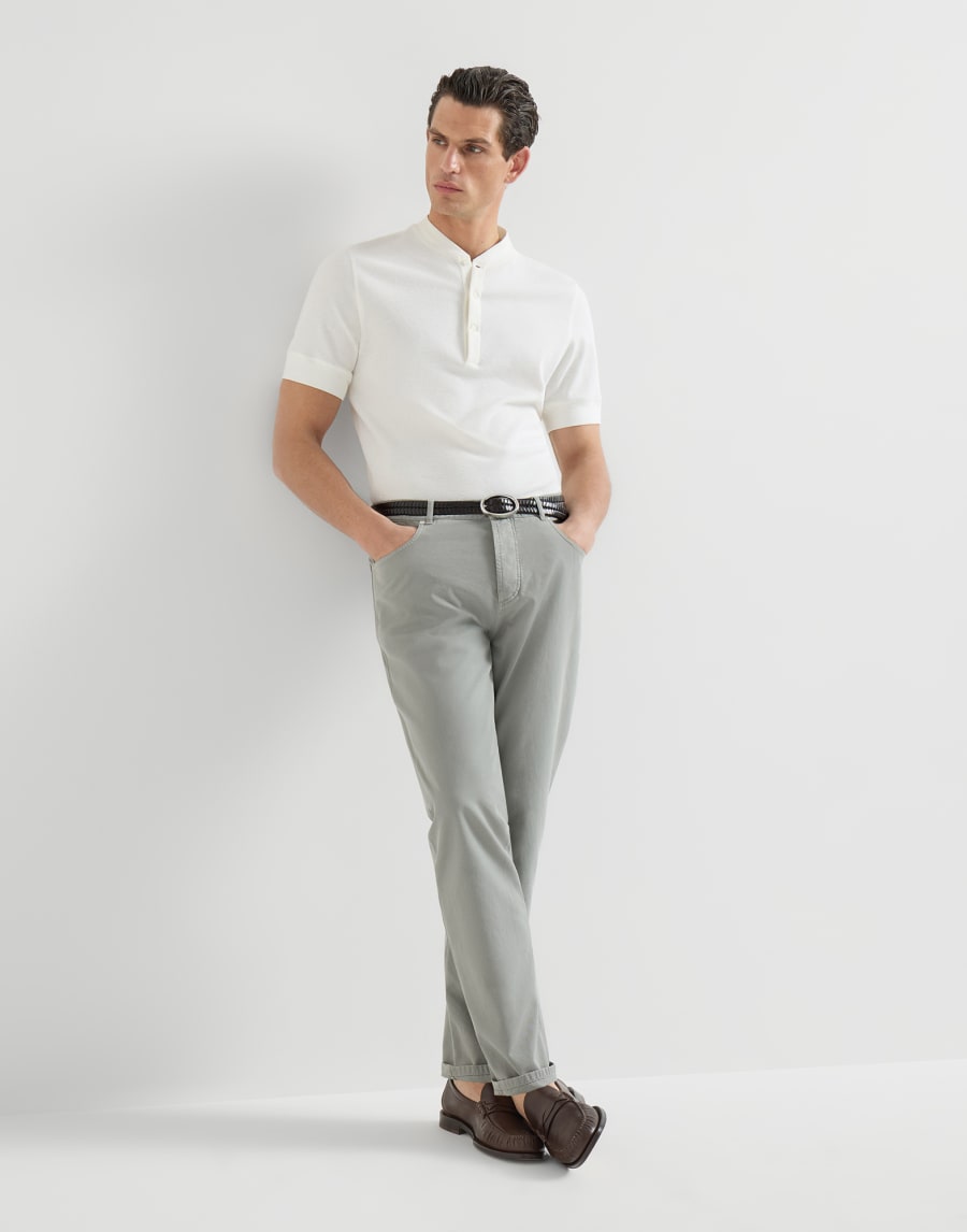 ガーメントダイ ギャバジン トラウザーズ カーキ メンズ - Brunello Cucinelli