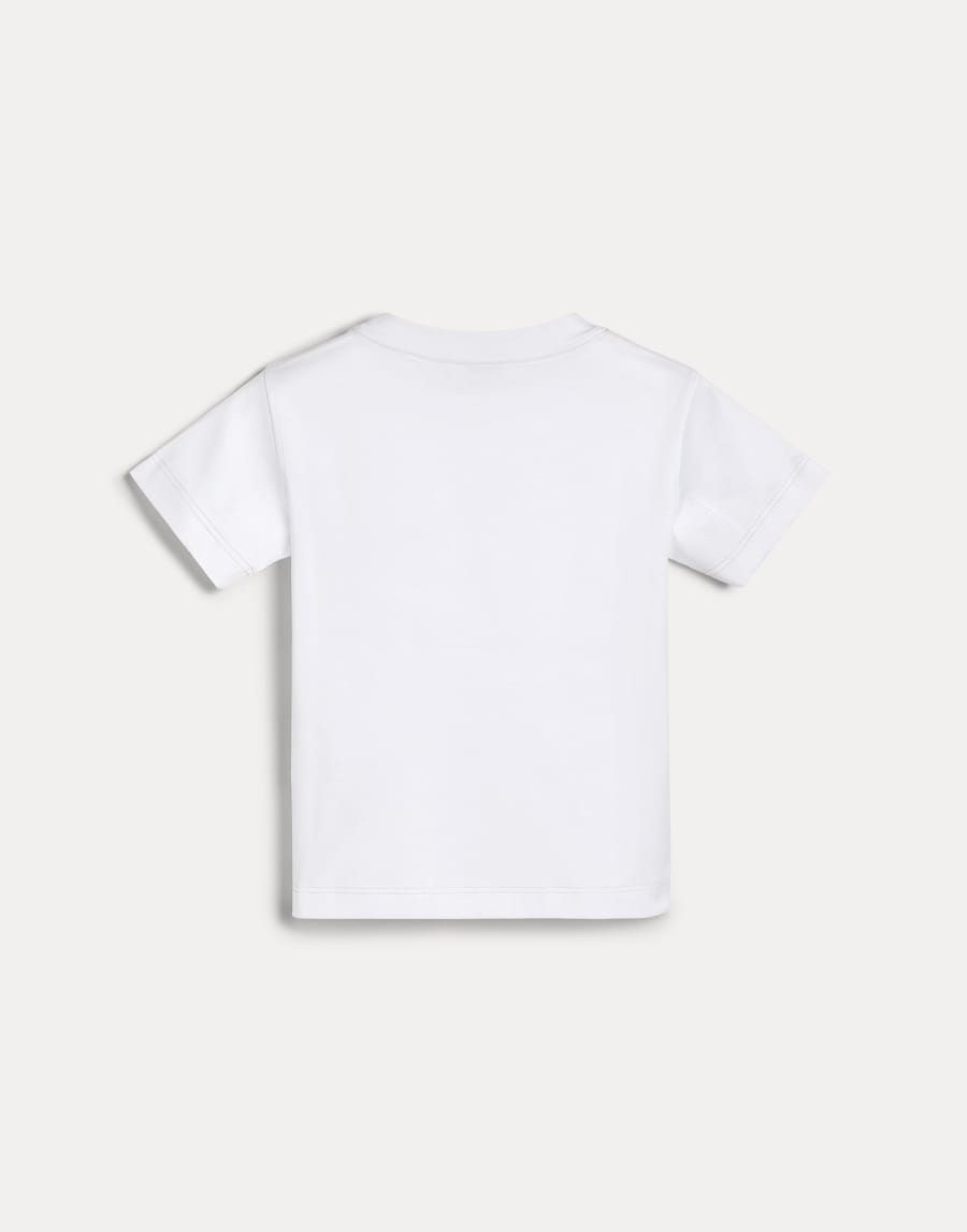 伯尼小熊棉质汗布 T 恤 白色 幼童 - Brunello Cucinelli