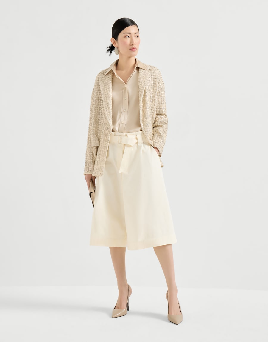 Blazer mit Dazzling Net Embroidery Creme Damen - Brunello Cucinelli