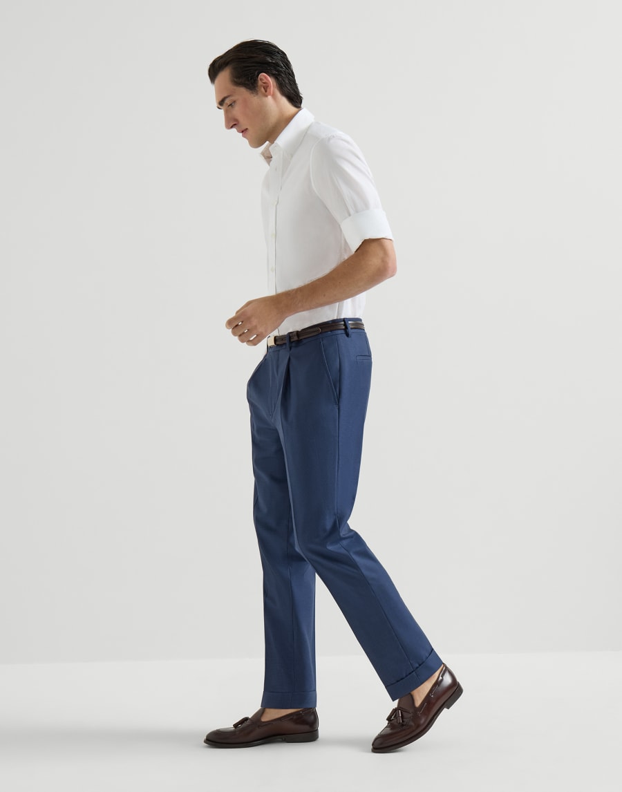 Pantalón pata de gallo Azul Aviación Hombre - Brunello Cucinelli