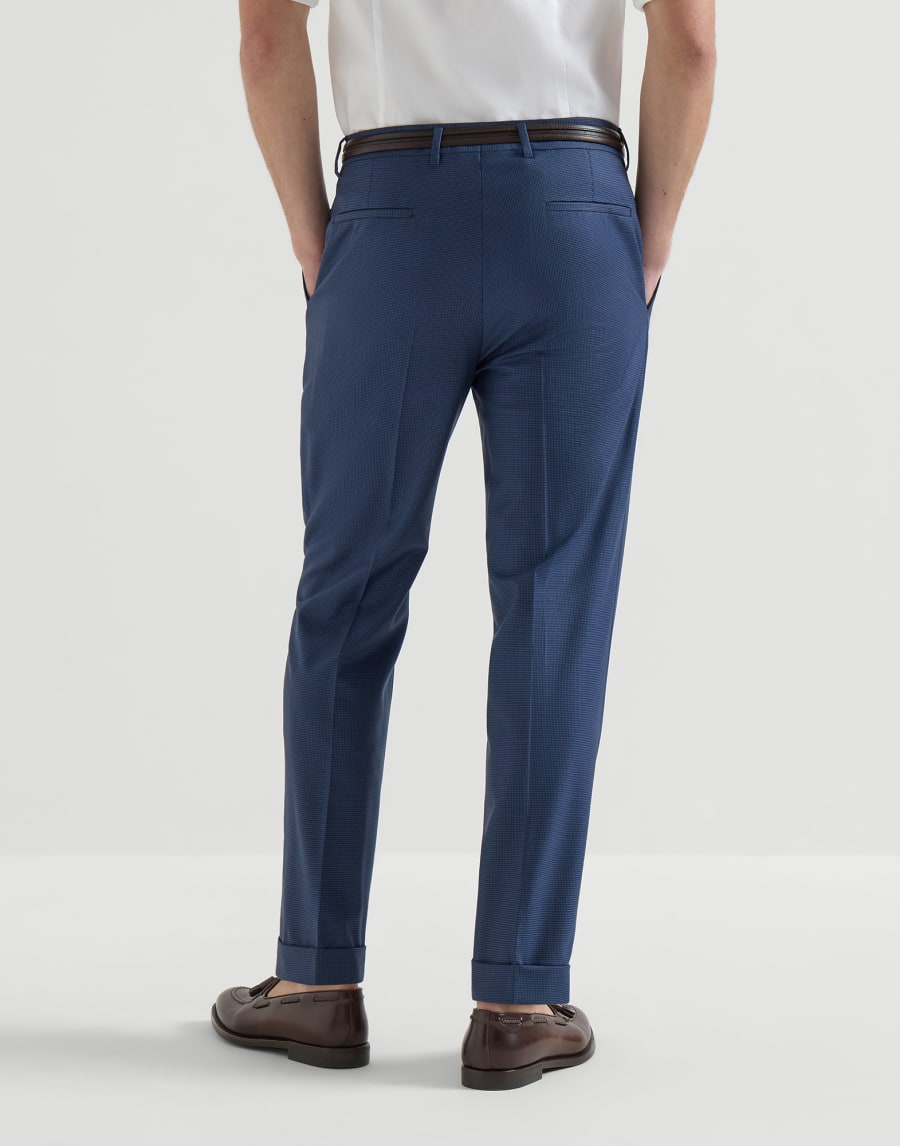 Pantalón pata de gallo Azul Aviación Hombre - Brunello Cucinelli