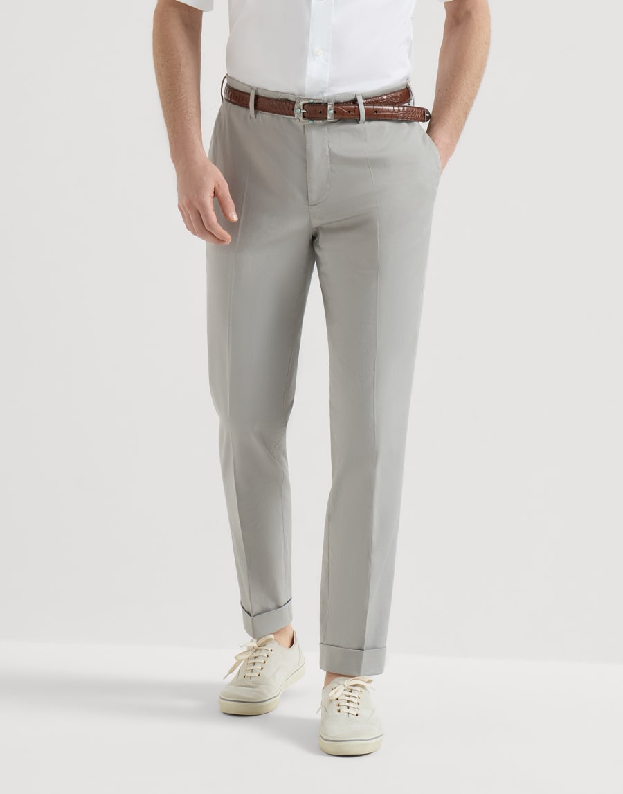 Comfort gabardine trousers Khaki Man - Brunello Cucinelli